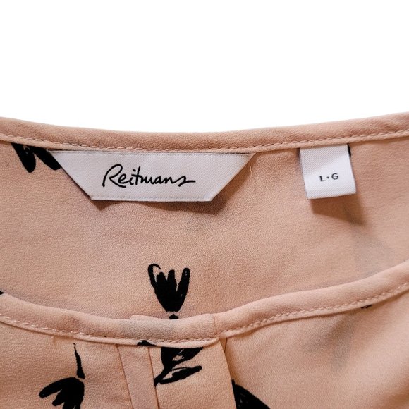 Large Reitmans Pink & Black Buttoned Hi-Lo Tunic - Picture 3 of 8